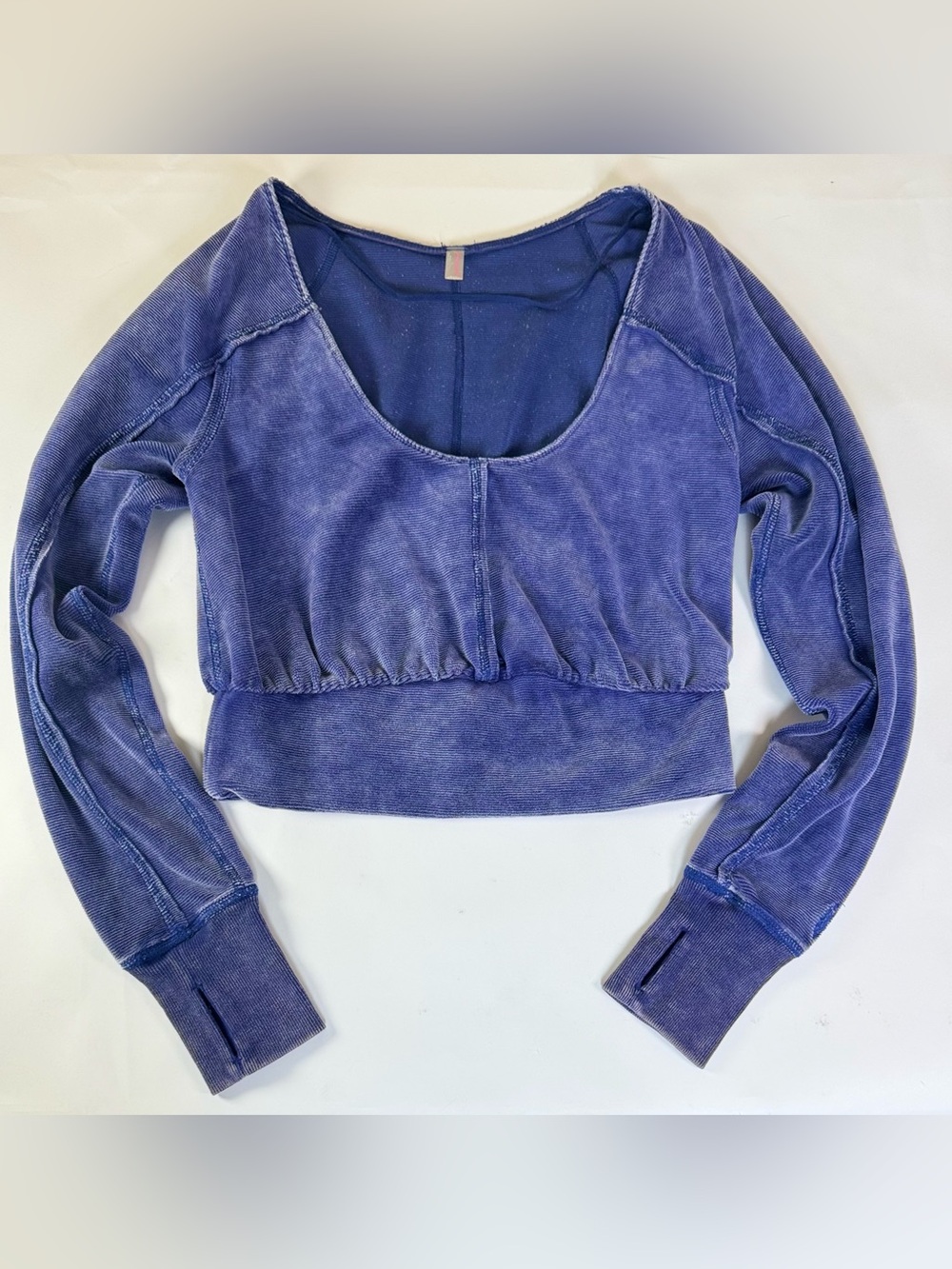 Free People Movement Just Lodgin' Navy Velour Pullover - Small